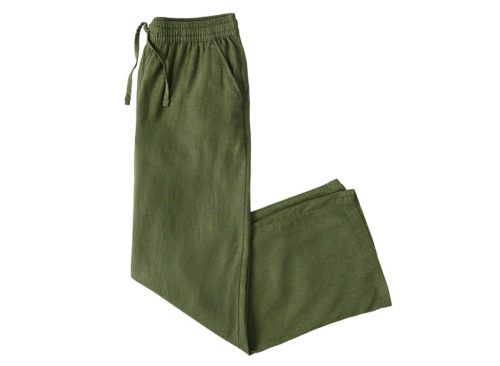 Serra Green Linen Viscose Pants, S
