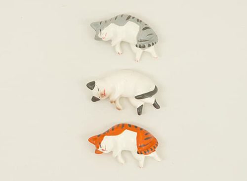 Set Of 3 Lazy Cat Magnets