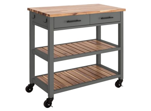 Seville Kitchen Cart with Acacia Shelves