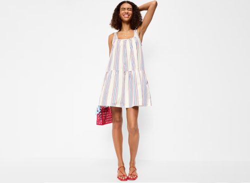 Sleeveless Scoop-Neck Mini Swing Dress