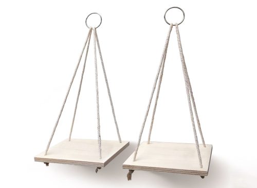 Small Decorative Hanging Wall Shelves with Rope, 2-ct. Packs