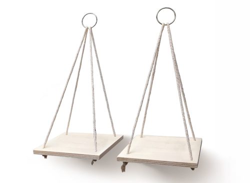 Small Decorative Hanging Wall Shelves with Rope, 2-ct. Packs