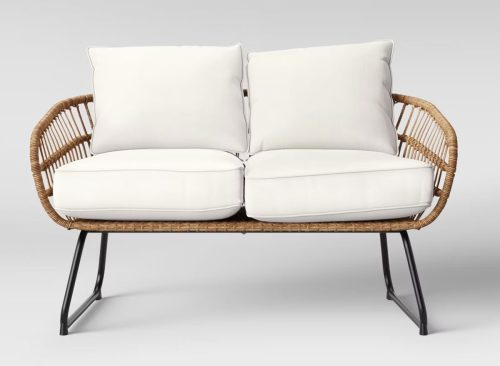 Steel Southport Rust Resistant Outdoor Patio Loveseat Linen - Threshold™