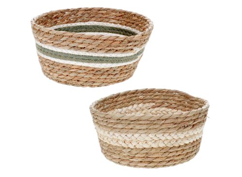 Striped Round Woven Basket, 1-ct.