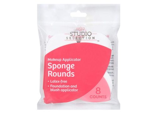 Studio Selection Make-Up Applicator Cosmetic Sponge Rounds, 8 ct