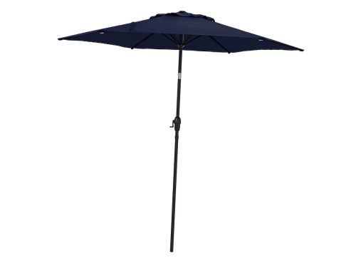 Style Selections 7.5-ft Steel Navy Push-button Tilt Market Patio Umbrella