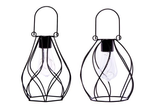 Stylish Modern Curved-Wire Solar Lantern, 1 ct.