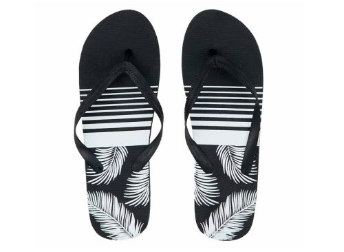 Summer Men's Stripe Printed Flip Flops, Medium