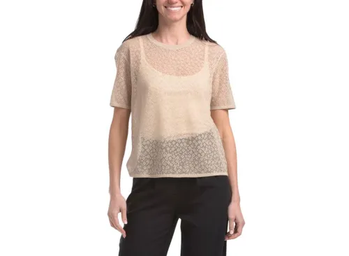 THEORY Floral Lace Sweater