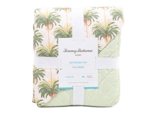 TOMMY BAHAMA Cotton Palm Tree Quilt Set