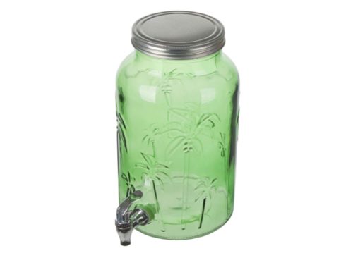 Transparent Tree Embossed Glass Beverage Dispenser with Spigot, 1.5 Gallon, 3 Assorted Colors