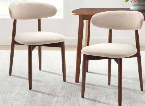 Vannie Upholstered Solid Wood Dining Chair Side Chair (Set of 2)