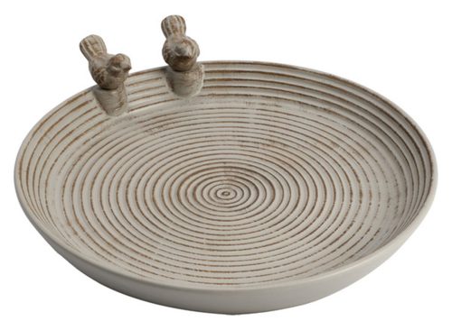 Warm Gray Bird Drinking Trough