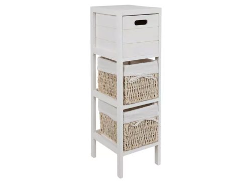 White Cabinet With Maize Drawers