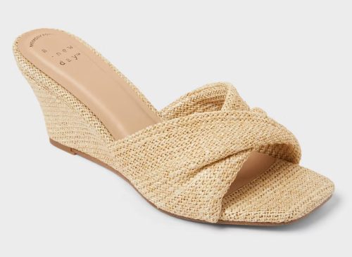 Women's Amal Wedge Heels with Memory Foam Insole - A New Day™ Natural 7