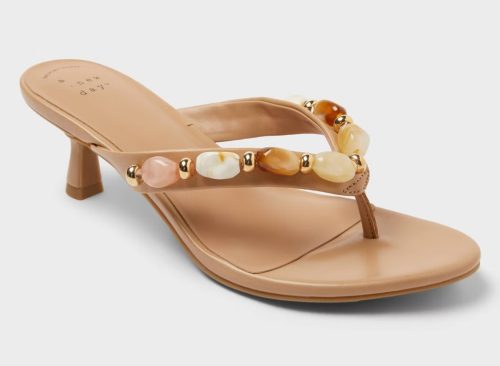 Women's Jade Heels with Memory Foam Insole - A New Day™ Sand 6