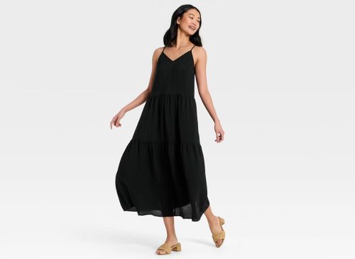 Women's Tiered Maxi Dress - A New Day™ Black M