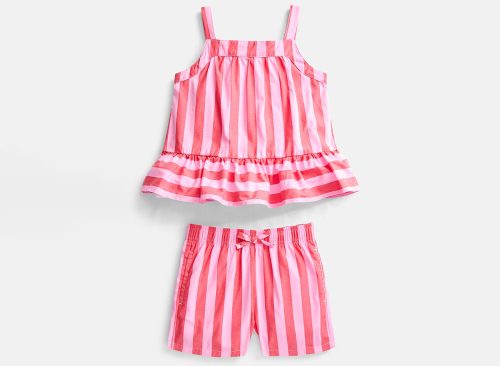 Wonder Nation Toddler Girls' Striped Tank Top and Shorts Set, 2-Piece, Sizes 12M-5T