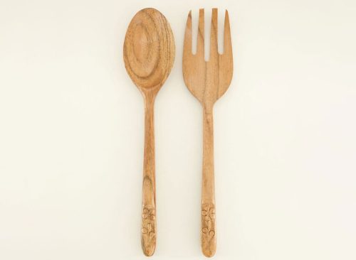 Wooden Serving Utensils Set Of 2