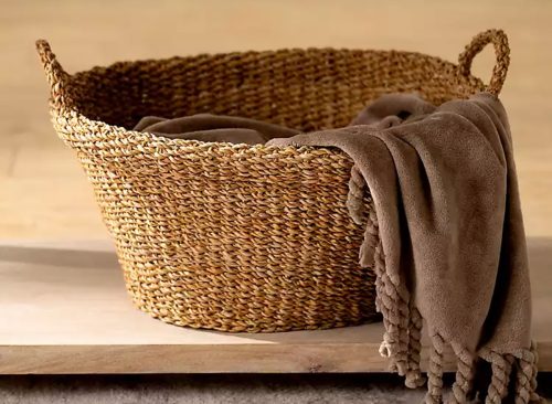 Woven Seagrass Basket with Handles