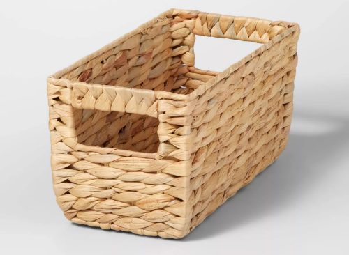 Woven Water Hyacinth Rectangular Basket Small - Brightroom™