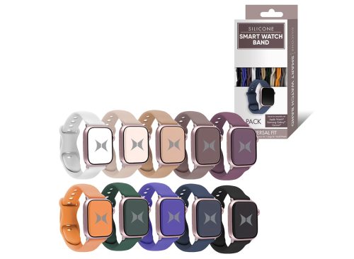 Xtreme 10-Pack Universal Silicone Smart Watch Bands - Adjustable Waterproof Straps for Apple, Samsung, Garmin (38mm/42mm)