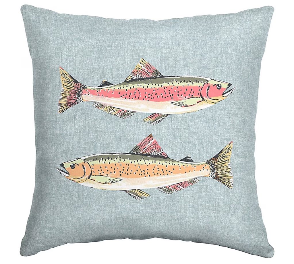 Allen + Roth Animal print Farrow Fish Square Throw Pillow