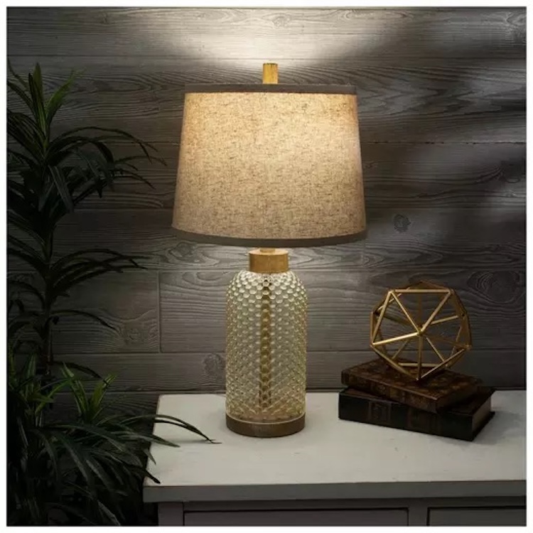Champagne Textured Glass Lamp