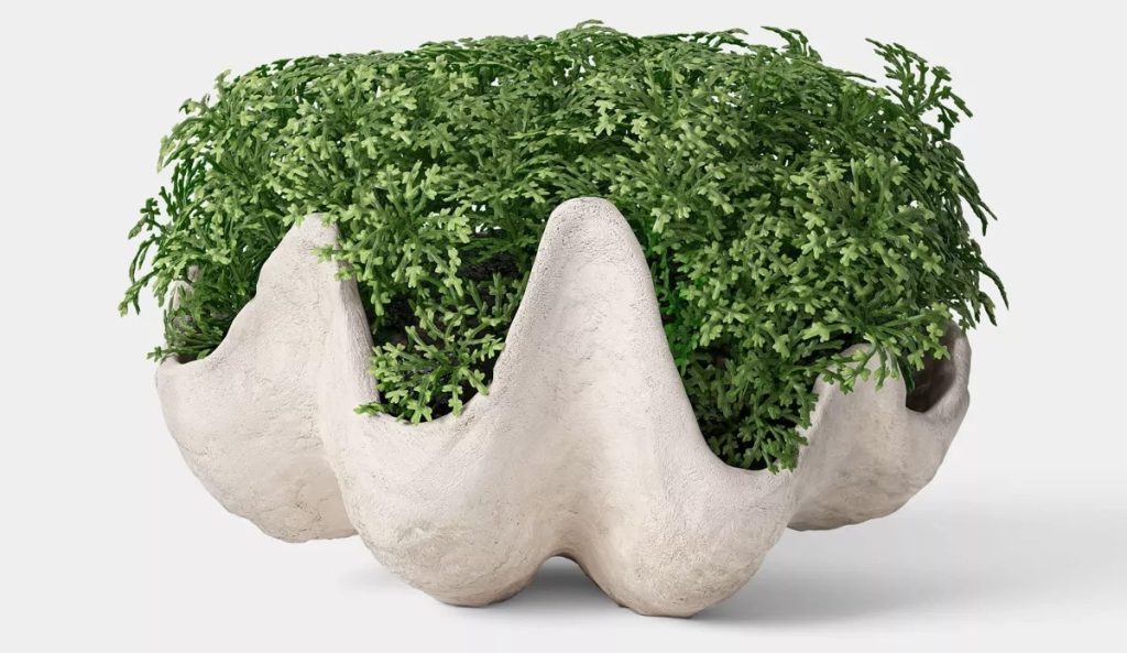 Shell Moss Bowl Outdoor Patio Tabletop Artificial Plant