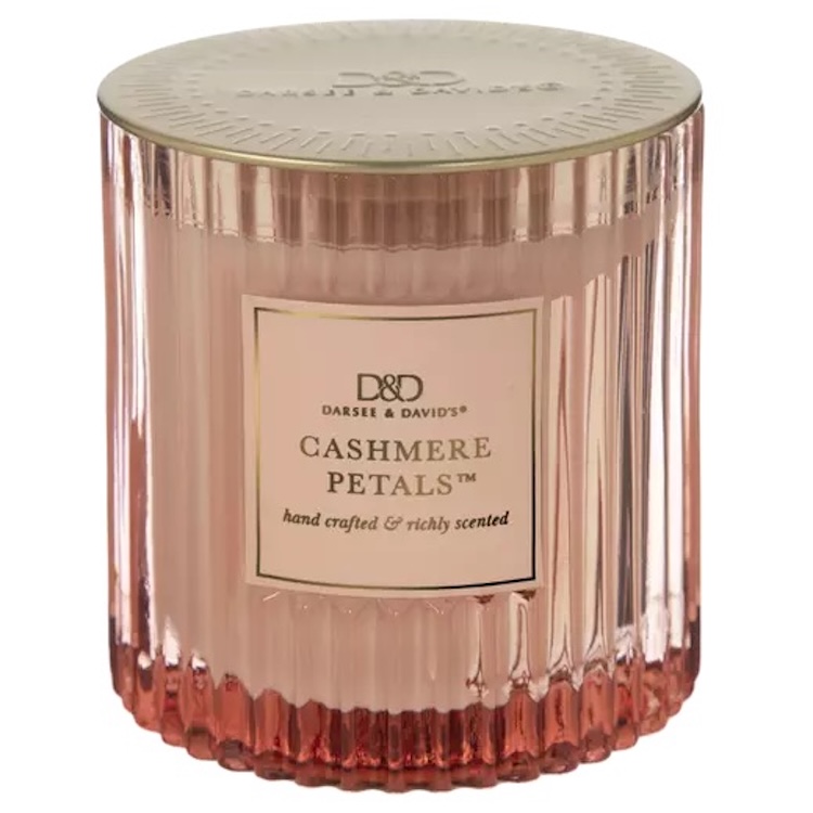Darsee & David's Cashmere Petals Ribbed Jar Candle