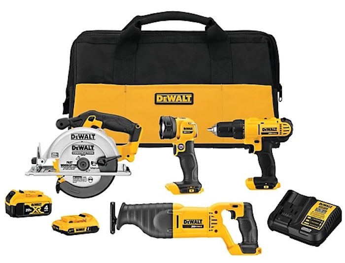 DeWalt Cordless 20V Combo Tool Kit, 4-Piece