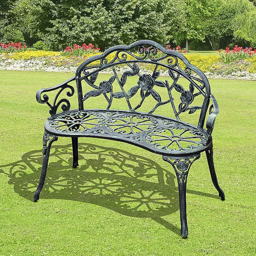 Forclover Outdoor Ancient Green Garden Bench