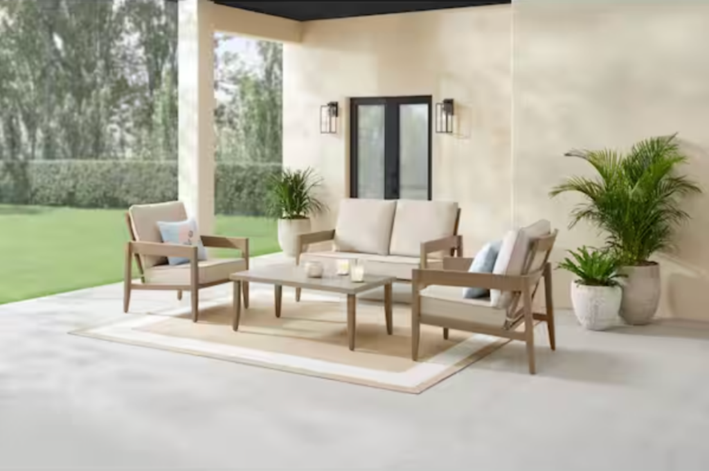 Hampton Bay Pine Hollow 4-Piece Patio Conversation Set