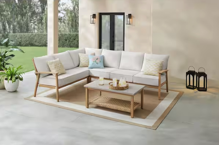 Hampton Bay West Haven 5-Piece Wicker Outdoor Sectional Set
