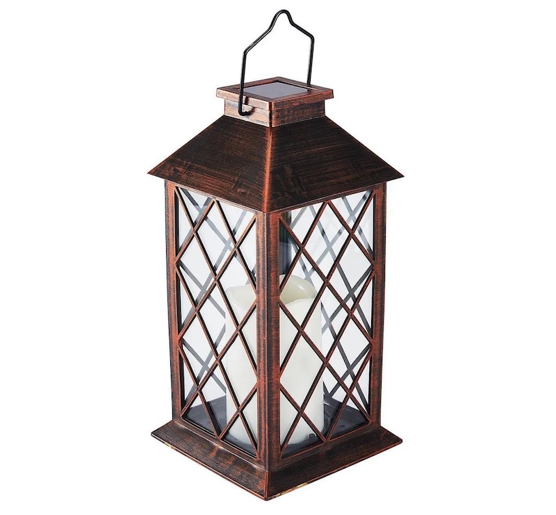 Luminar Outdoor Solar LED Bronze Finish Lantern