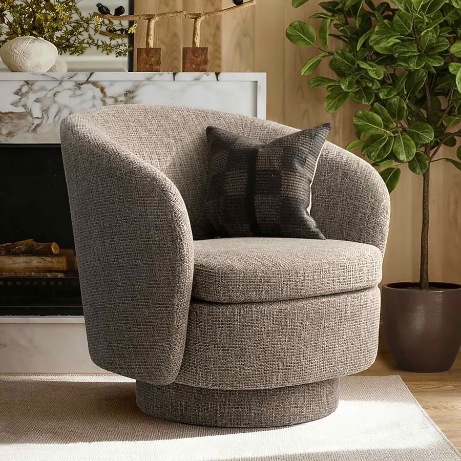Maison Boucle Swivel Barrel Chair