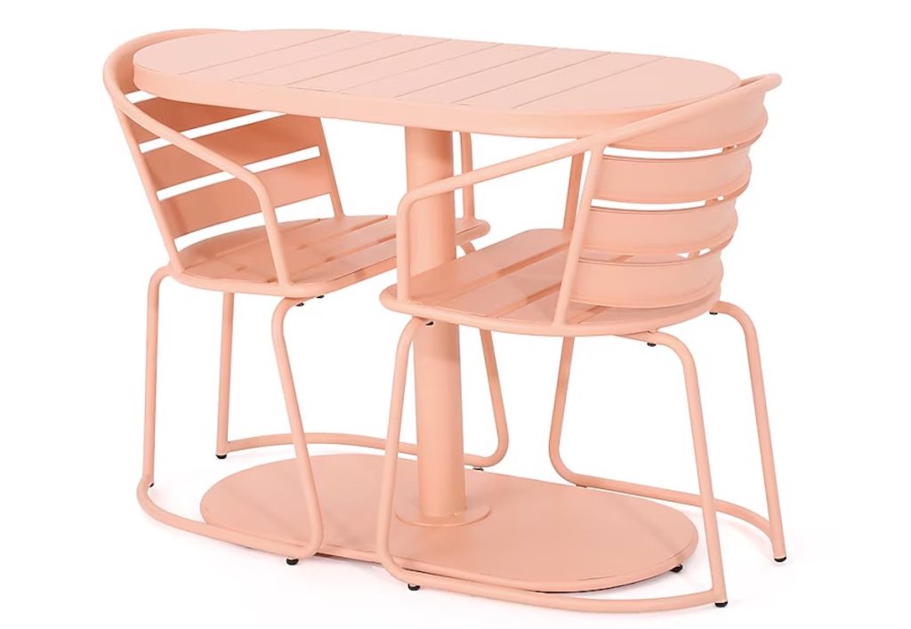 Maldives 3-Piece Matte Coral Bistro Patio Dining Set