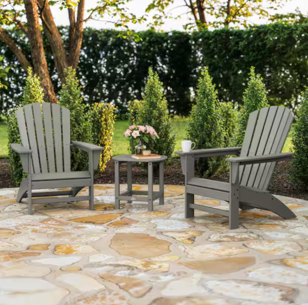 Polywood Grant Park 3-Piece Adirondack Patio Conversation Set