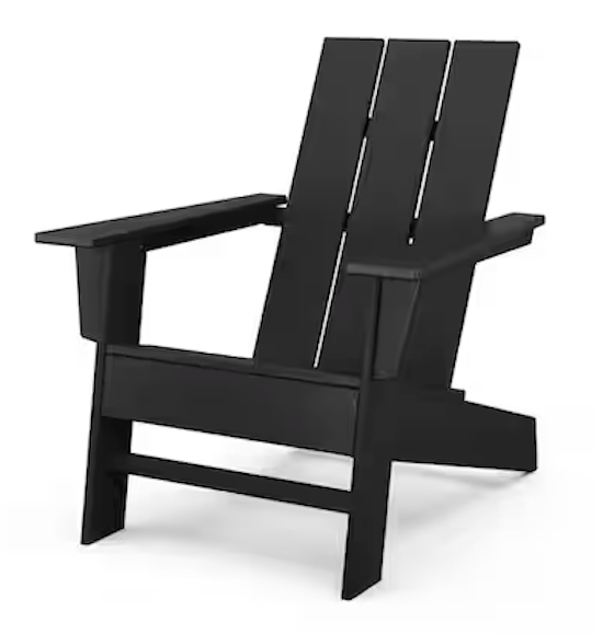 Grant Park Black Modern Plastic Patio Adirondack Chair for Outdoor Living