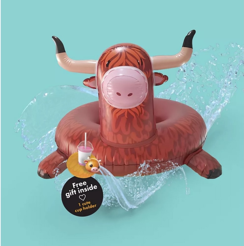 Rae Dunn Highland Cow Inflatable Pool Float