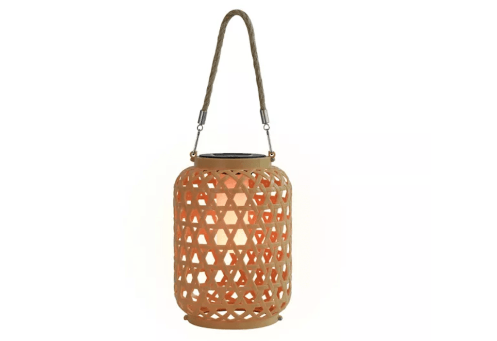 Techko Outdoor Solar Rattan-Style LED Lantern