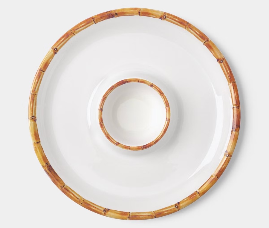 Threshold Bamboo Border Chip and Dip Bowl