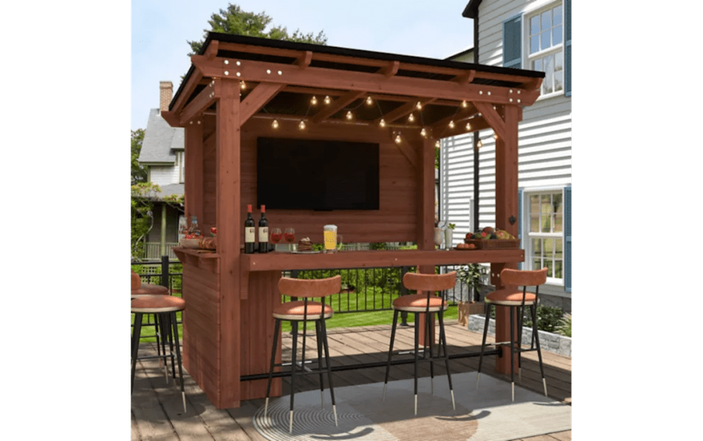 Veikous Cedar Gazebo Pergola Bar