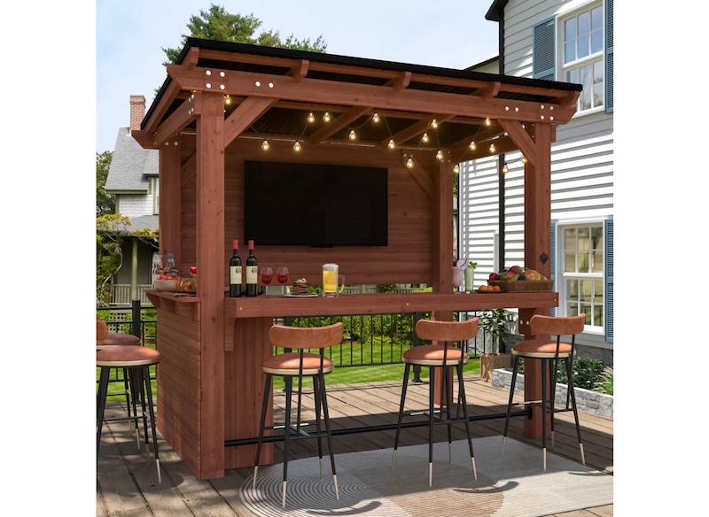 Veikous 8.5 x 6ft. Cedar Outdoor Gazebo Pergola Bar 