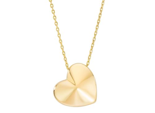14kt Yellow Gold Pyramid Heart Necklace