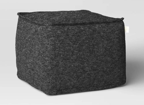 15"x20" Faux Natural Knit Pouf Black/Gray - Threshold™