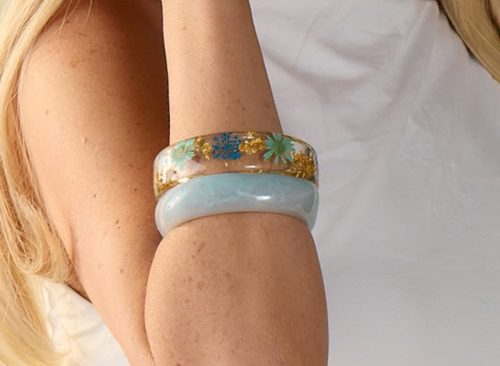 2 Pack Resin Bangle Bracelets