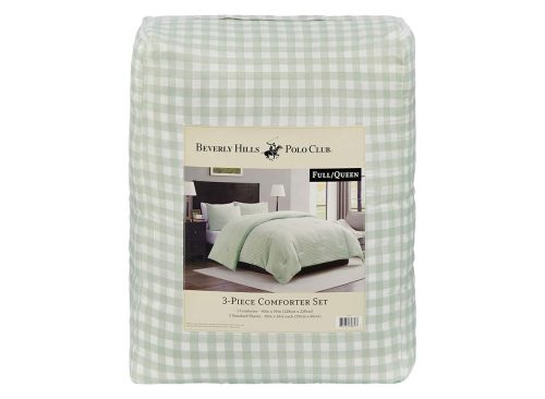 3-Piece Green Gingham Comforter Set