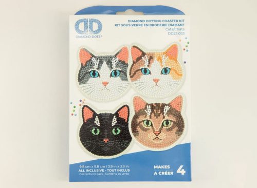 4 Pack Diamond Dott Coaster Kit Cats