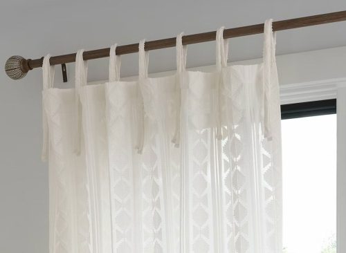 54"x63" Light Filtering Boho Diamond Clip Curtain Panel White - Threshold™